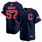 Men's Cleveland Guardians #57 Shane Bieber Navy 2025 Alternate Limited Stitched Jersey Dzhi,baseball caps,new era cap wholesale,wholesale hats